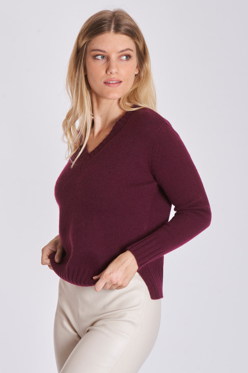 V NECK SWEATER-MORA