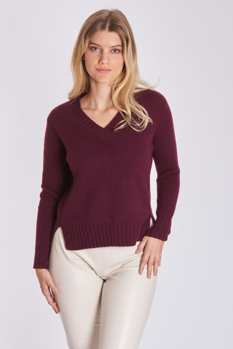 V NECK SWEATER-MORA