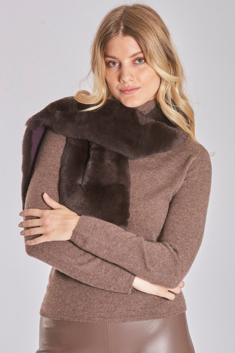 LINED REX SCARF-MARRON GLACE