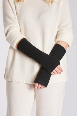 CASHMERE MITTENS-BLACK