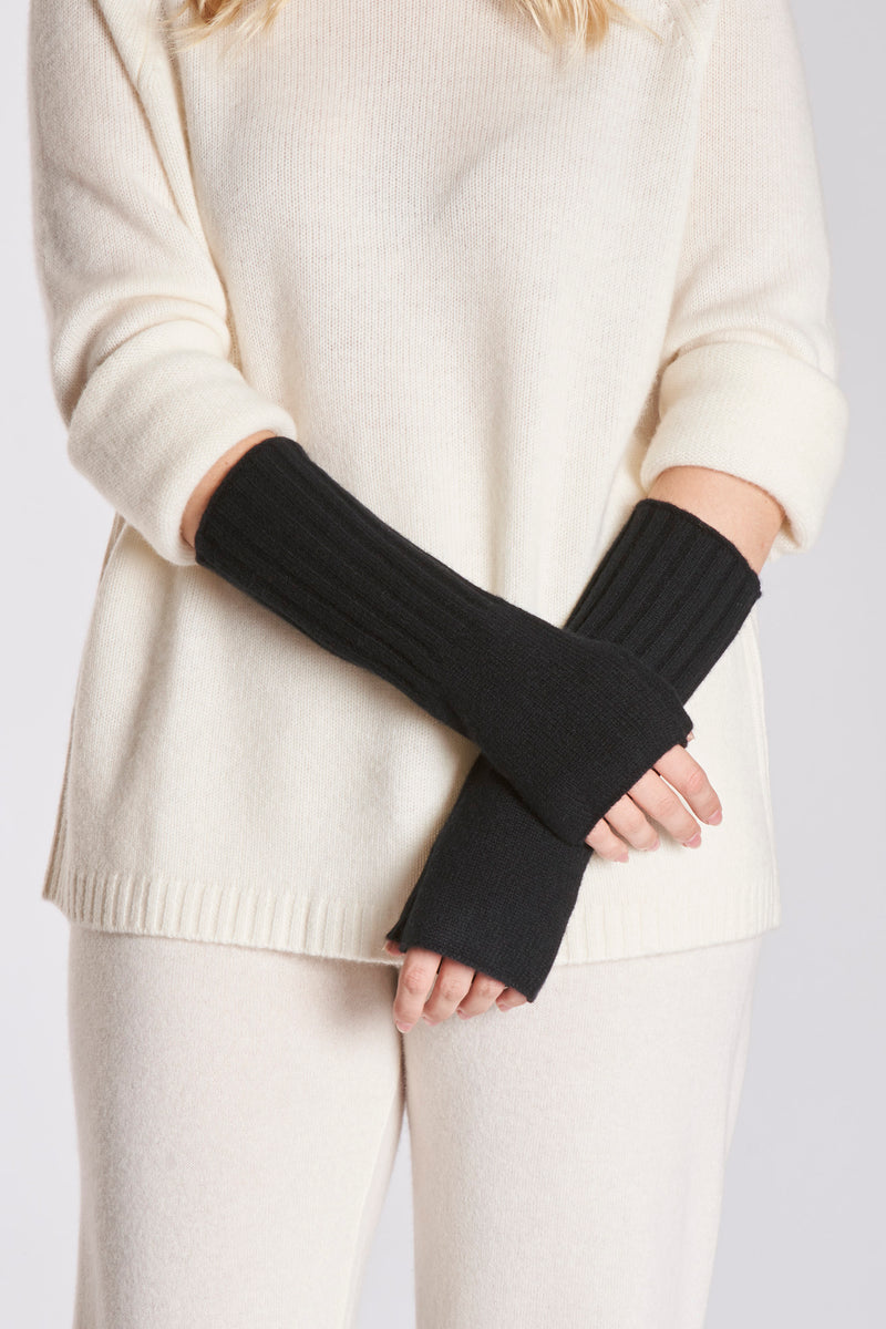 CASHMERE MITTENS-BLACK