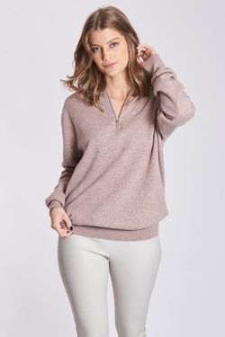 JUMPER HALF ZIP - LIGHT BEIGE