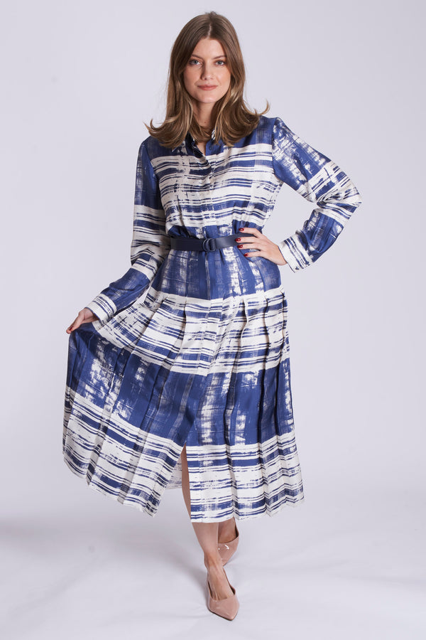 SILK DRESS-BLUE