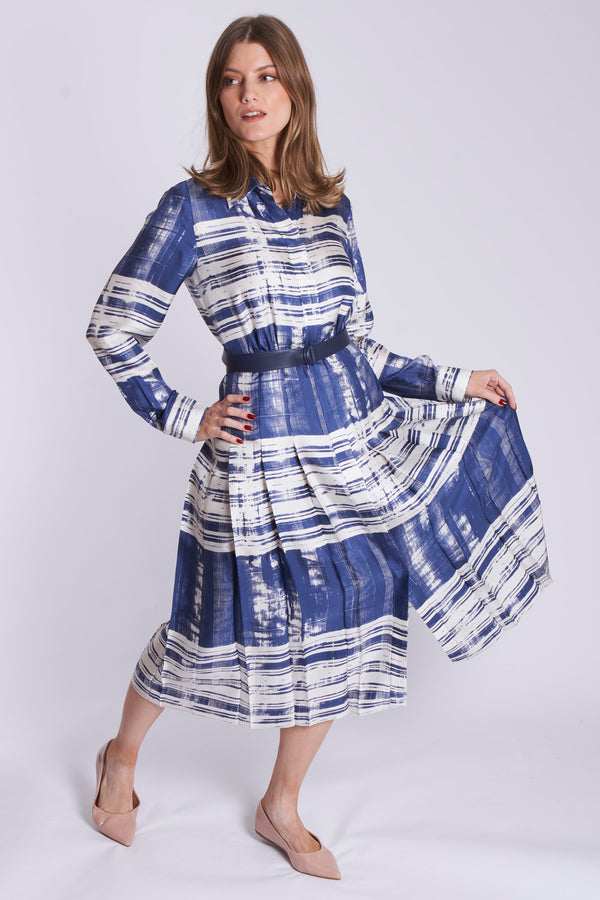 SILK DRESS-BLUE