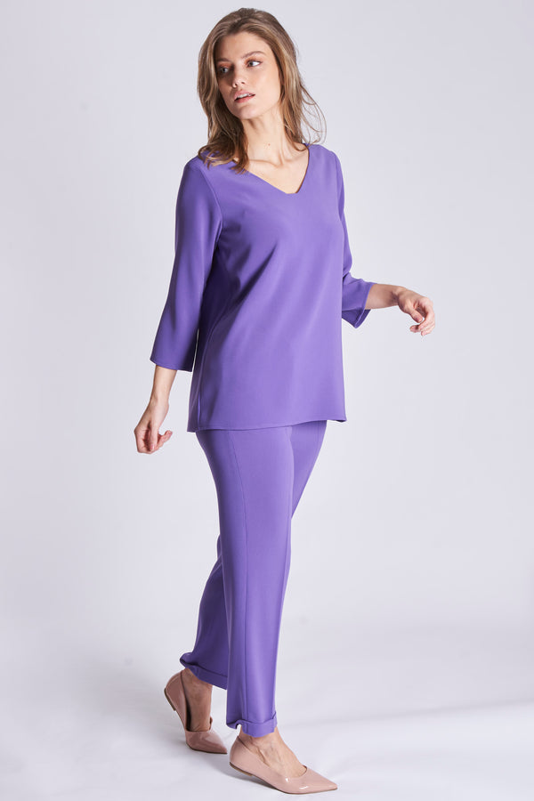 CREPE TROUSERS-VIOLA
