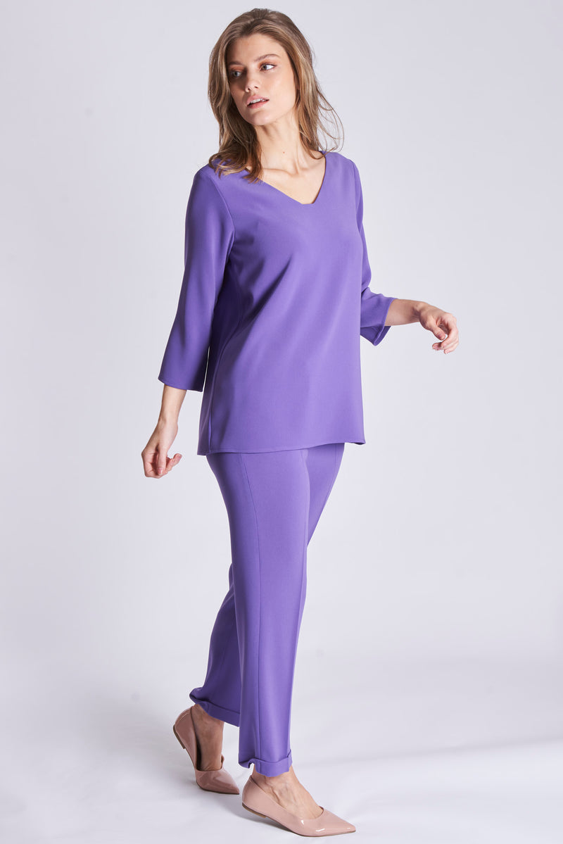 CREPE TROUSERS-VIOLA
