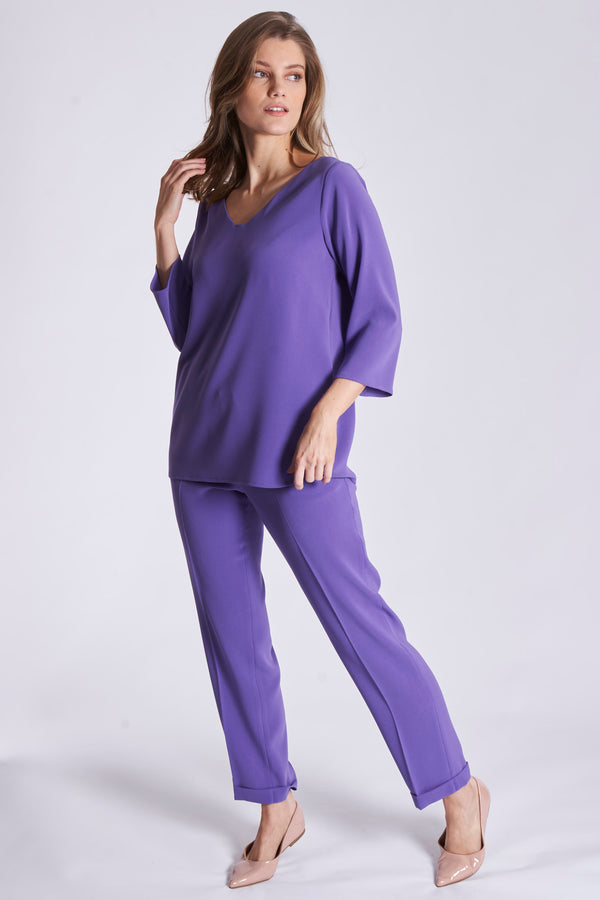 CREPE TROUSERS-VIOLA